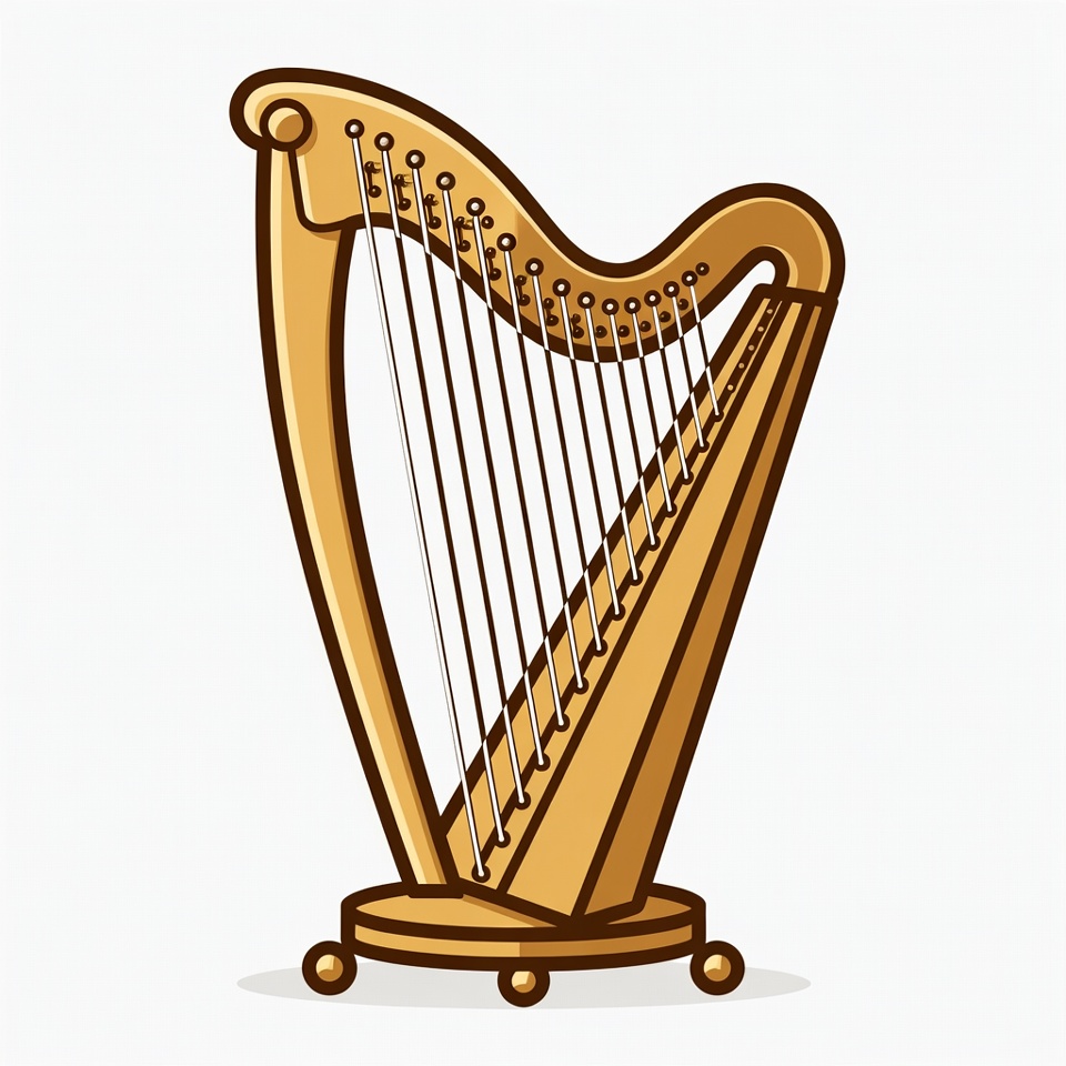 Golden Harp Illustration Golden Harp Illustration