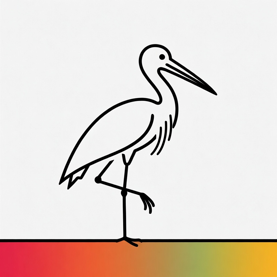 White Heron Standing on One Leg White Heron Standing on One Leg