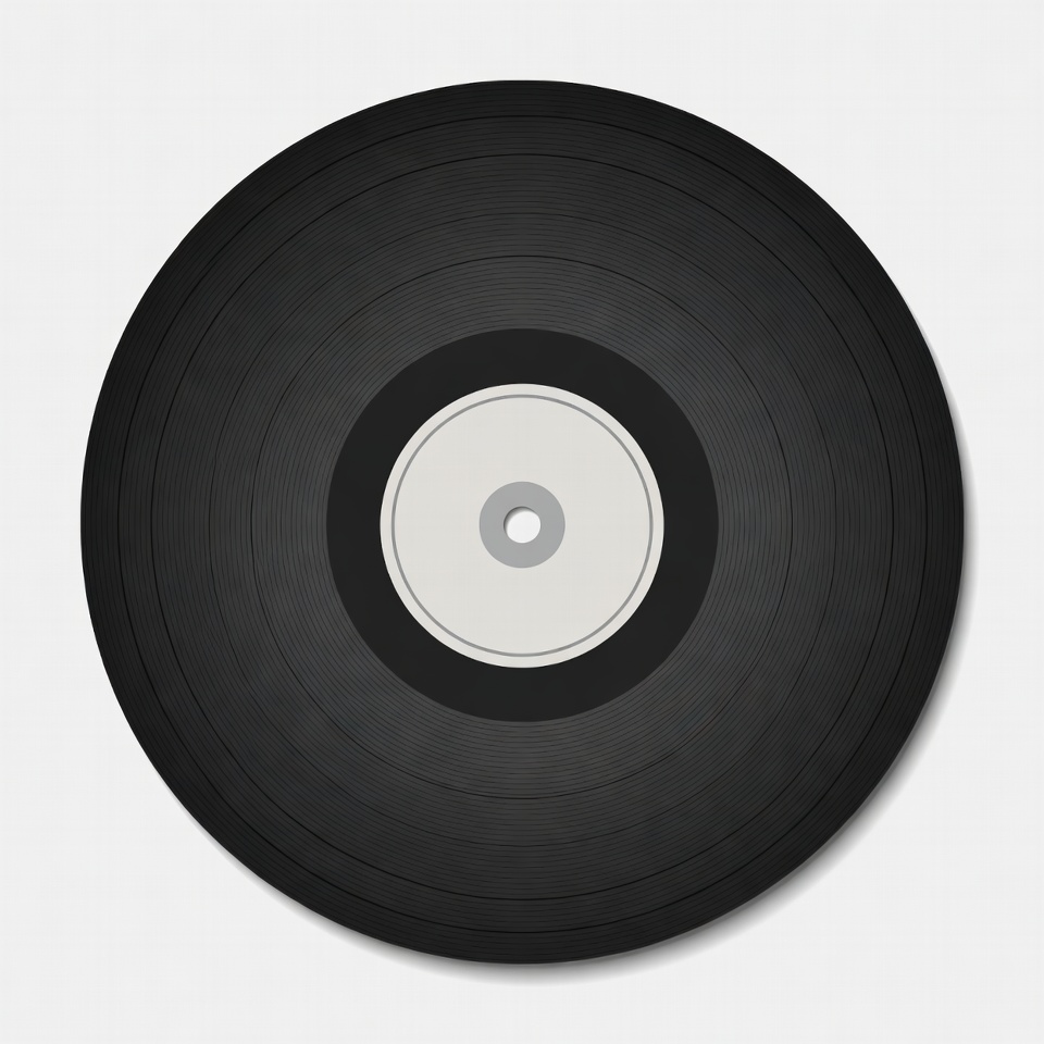 Black Vinyl Record Illustration Black Vinyl Record Illustration