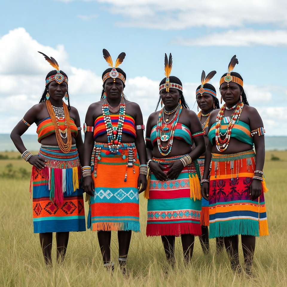African women in colorful traditional attire African women in colorful traditional attire