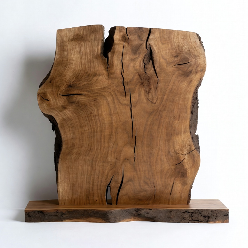 Wooden Slab Sculpture on Base Wooden Slab Sculpture on Base