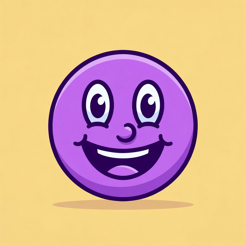 Purple Smiling Cartoon Face Purple Smiling Cartoon Face