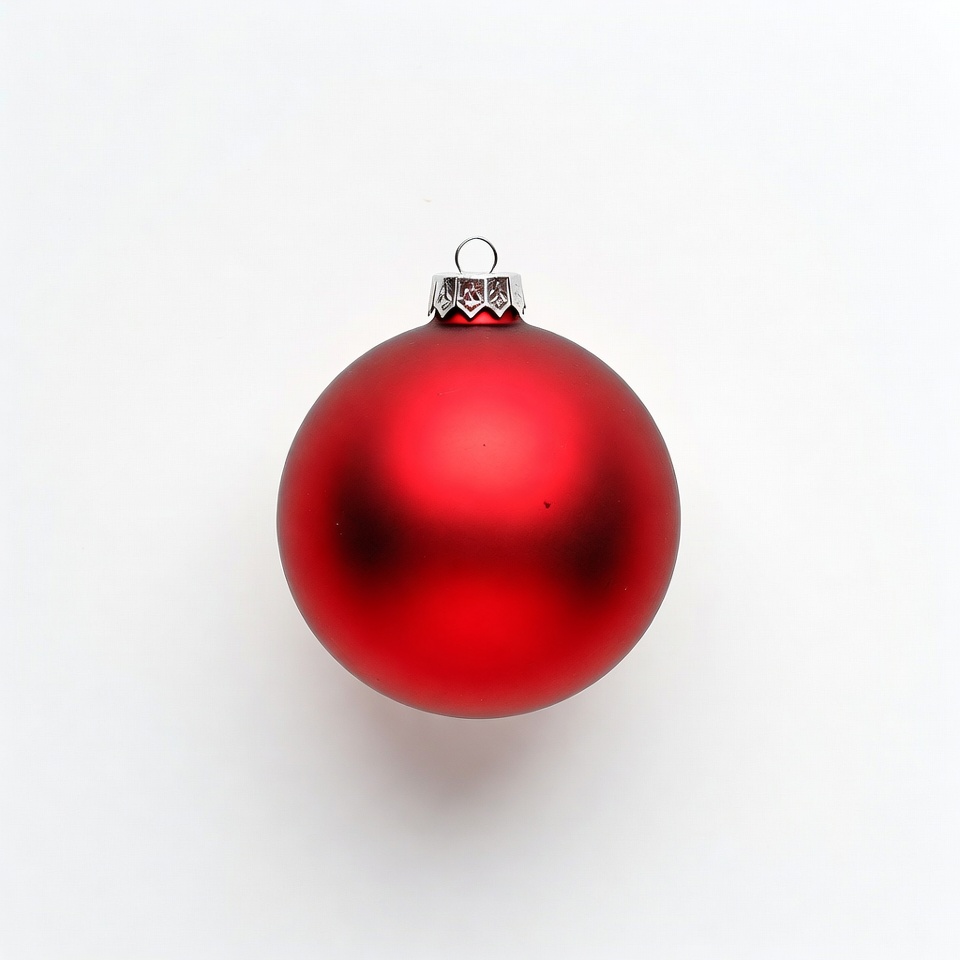 Red Christmas ornament on white Red Christmas ornament on white