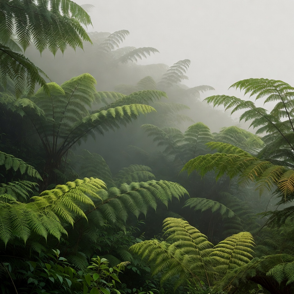 Misty Fern Forest Landscape Misty Fern Forest Landscape