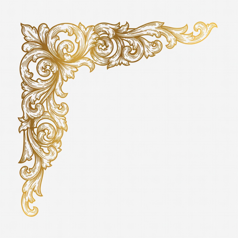 Golden ornate corner design Golden ornate corner design