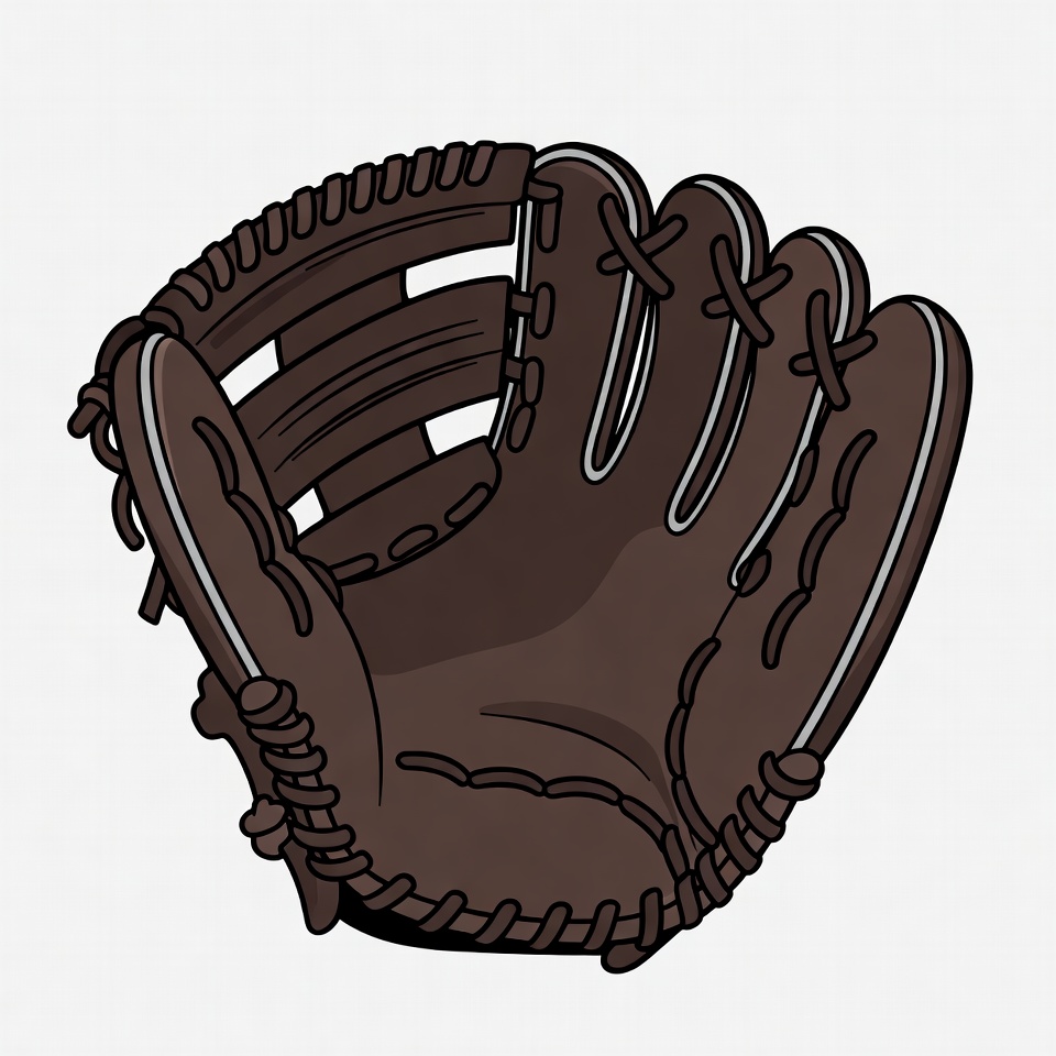 Brown baseball glove illustration Brown baseball glove illustration