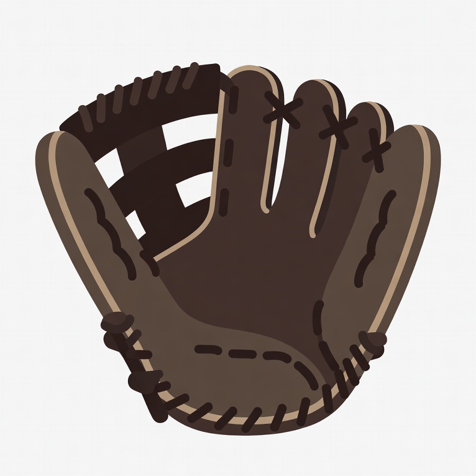 Brown Baseball Glove Illustration Brown Baseball Glove Illustration