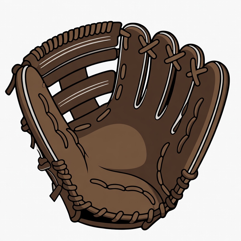 Brown baseball glove illustration Brown baseball glove illustration