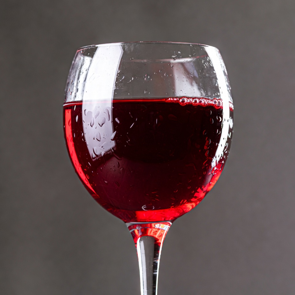 Red wine glass with water droplets Red wine glass with water droplets
