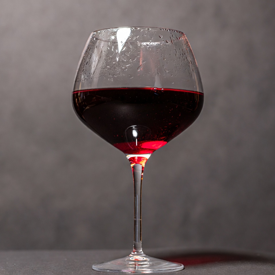 Red Wine Glass with Condensation Red Wine Glass with Condensation