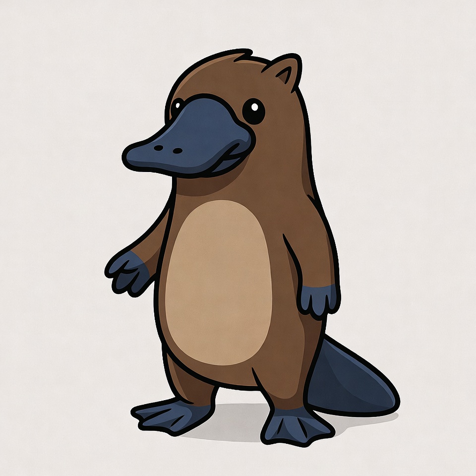 Cute cartoon platypus standing Cute cartoon platypus standing