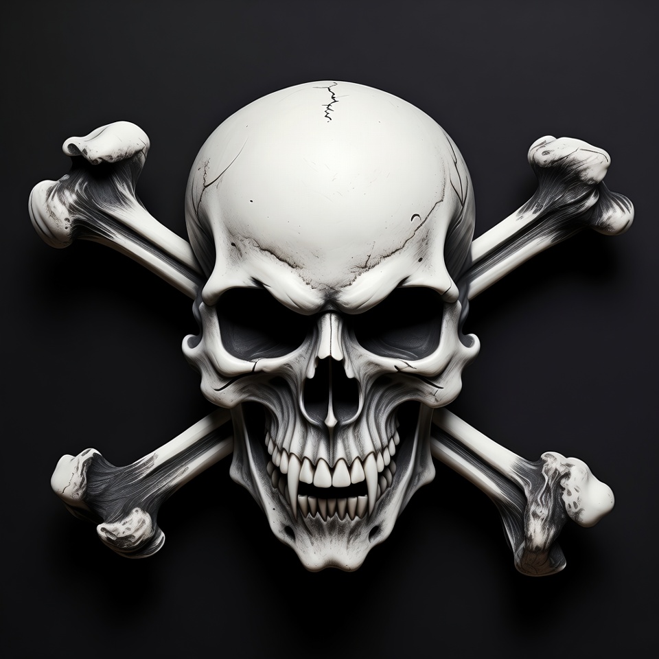 White Skull and Crossbones Symbol White Skull and Crossbones Symbol