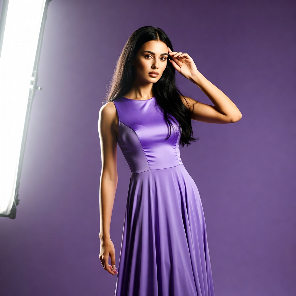 Woman in purple dress posing Woman in purple dress posing