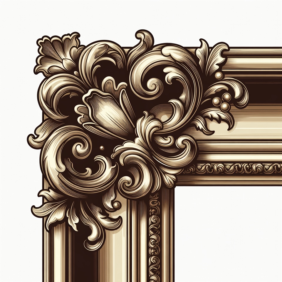 Ornate Golden Picture Frame Corner Ornate Golden Picture Frame Corner