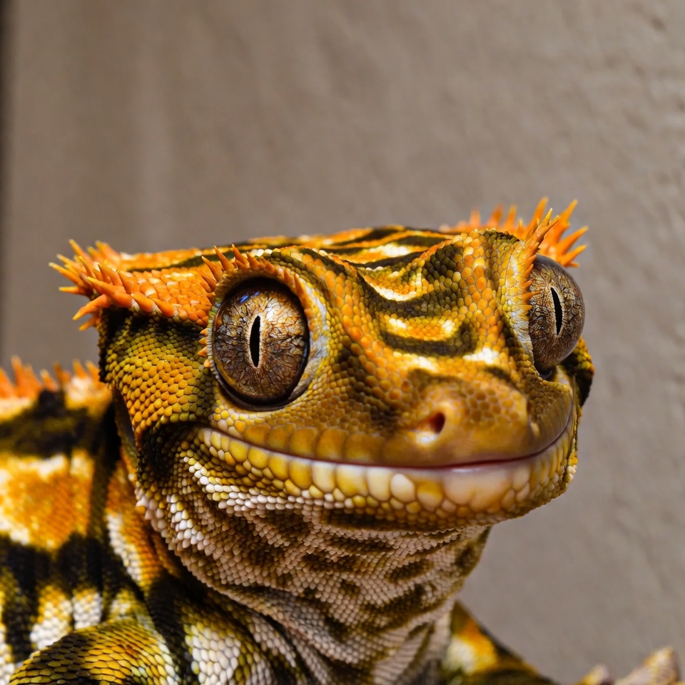 Crested Gecko with Orange Crest Crested Gecko with Orange Crest