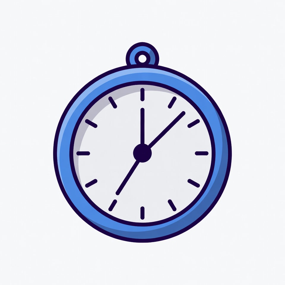 Blue Pocket Watch Illustration Blue Pocket Watch Illustration