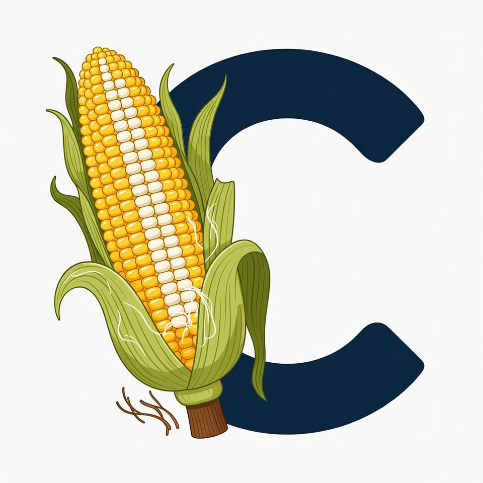 Corn Cob Letter C Illustration Corn Cob Letter C Illustration