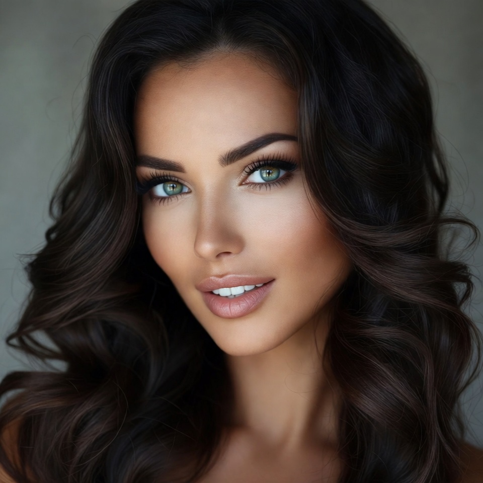 Beautiful woman with green eyes Beautiful woman with green eyes