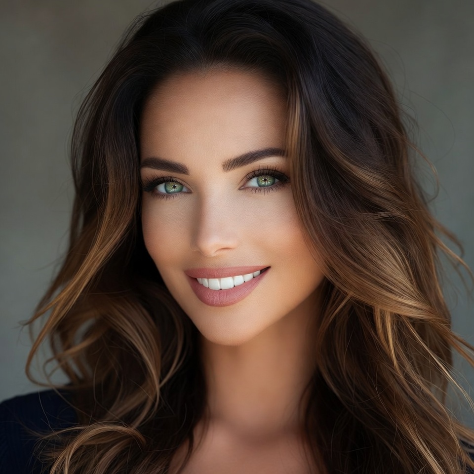 Beautiful woman with long wavy hair Beautiful woman with long wavy hair