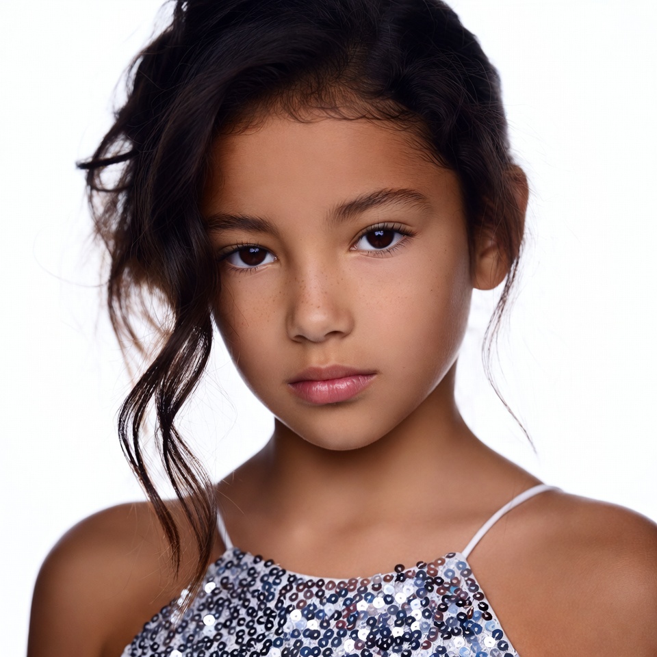 Young Asian girl in sequin top Young Asian girl in sequin top