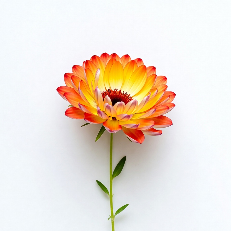 Vibrant Orange Gerbera Daisy on White Vibrant Orange Gerbera Daisy on White
