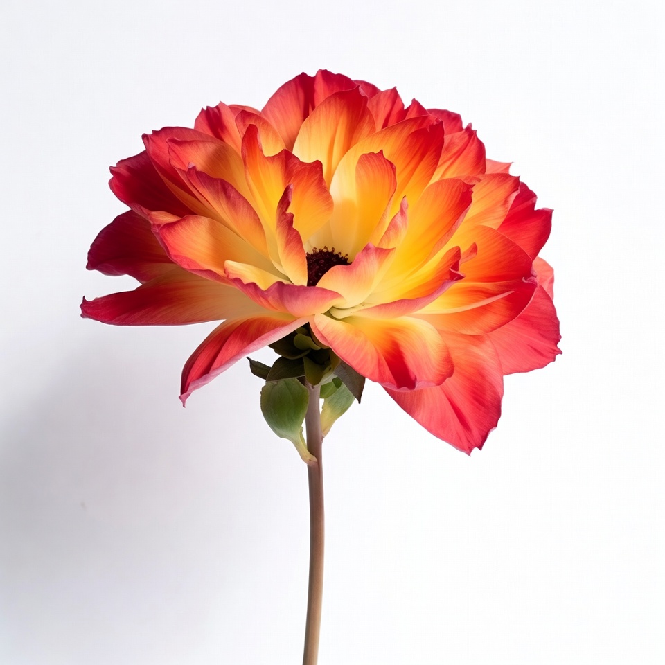 Vibrant Red Yellow Dahlia Flower Vibrant Red Yellow Dahlia Flower