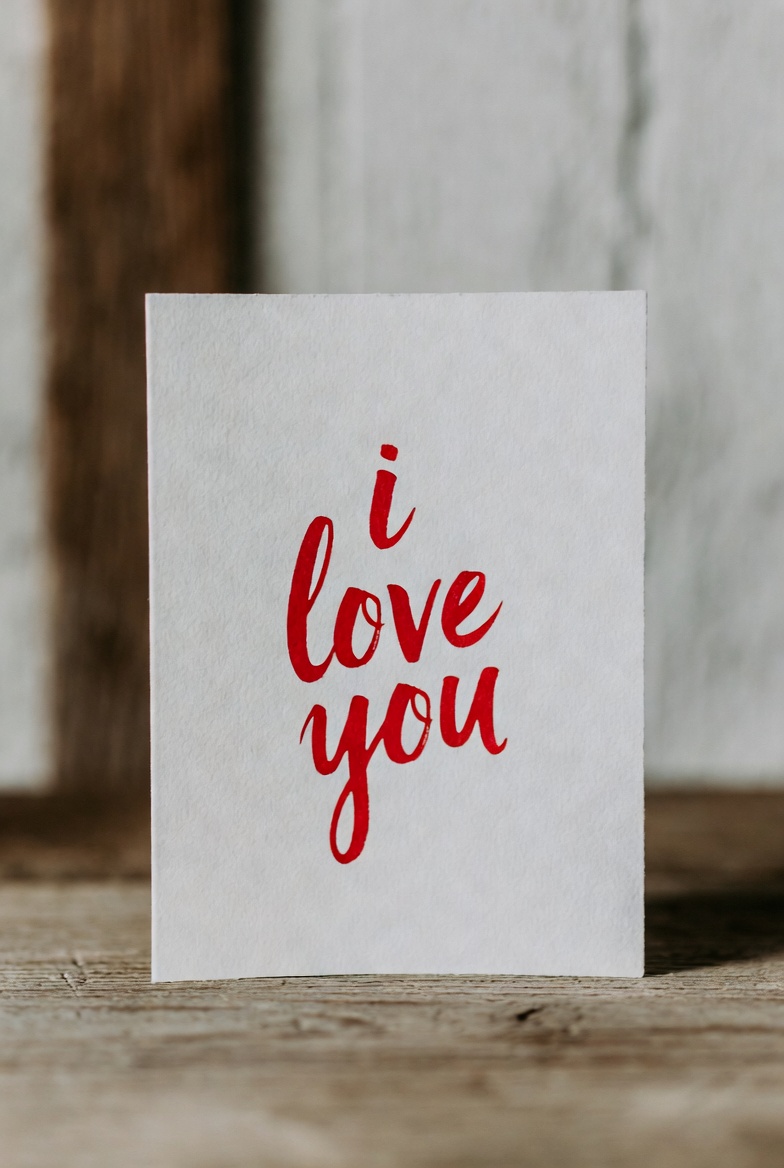 I Love You Card on Wood I Love You Card on Wood