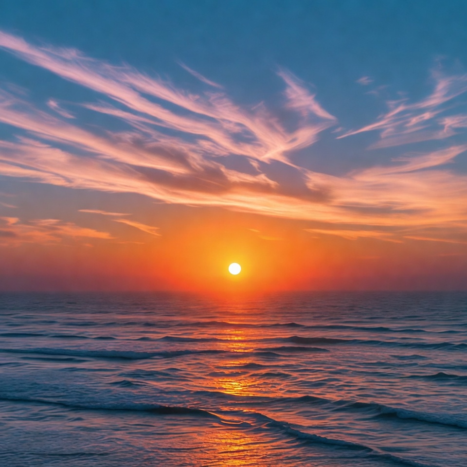 Sunset over ocean waves Sunset over ocean waves