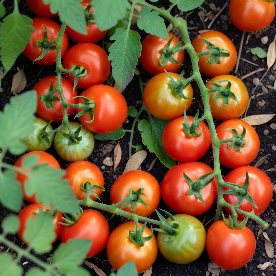 Fresh cherry tomatoes on vine Fresh cherry tomatoes on vine