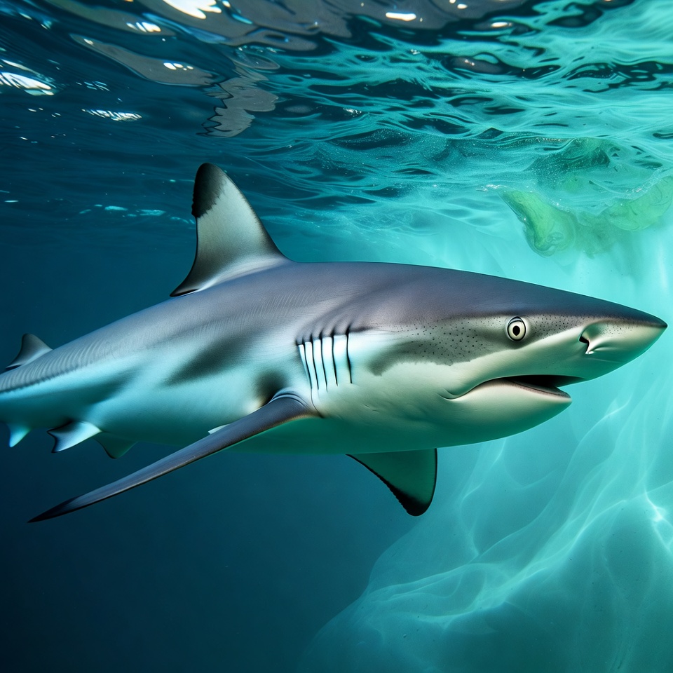 Blacktip shark swimming underwater Blacktip shark swimming underwater