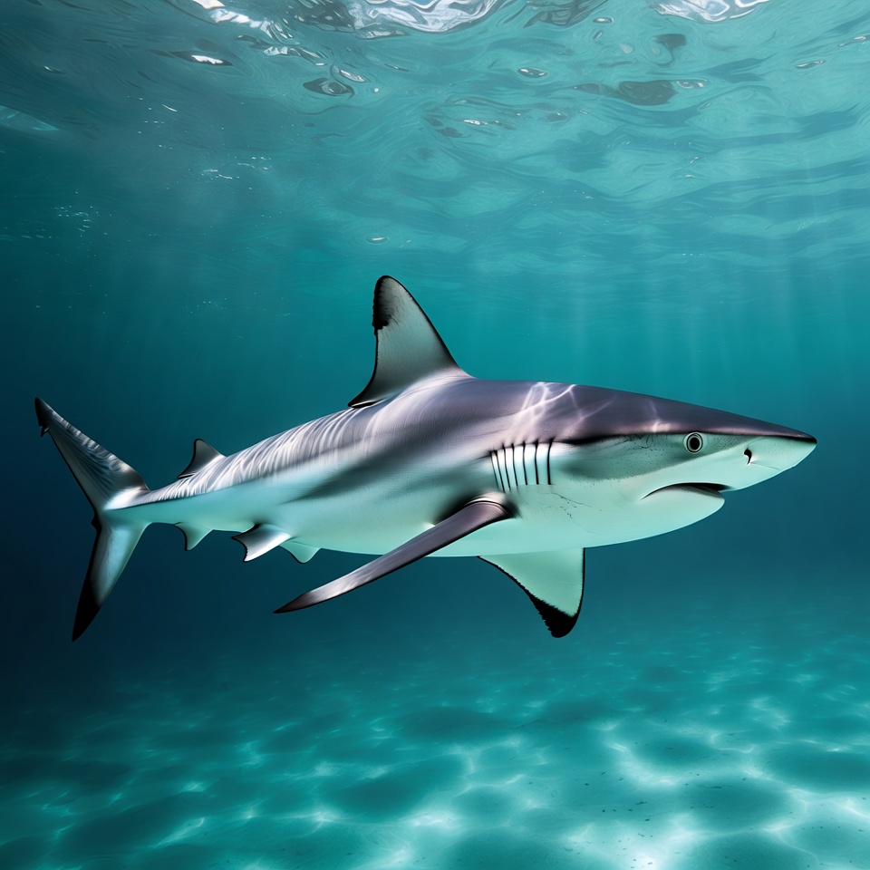 Blacktip shark swimming underwater Blacktip shark swimming underwater
