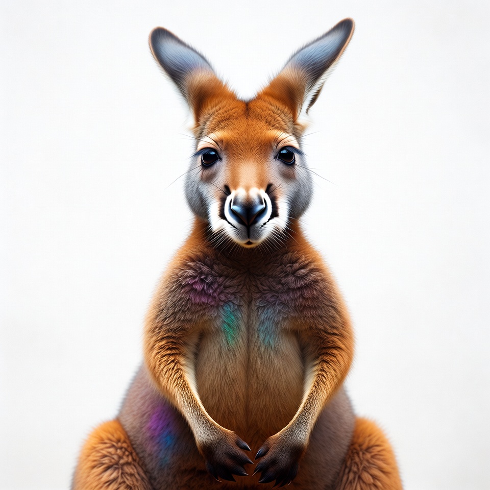 Red kangaroo on white background Red kangaroo on white background
