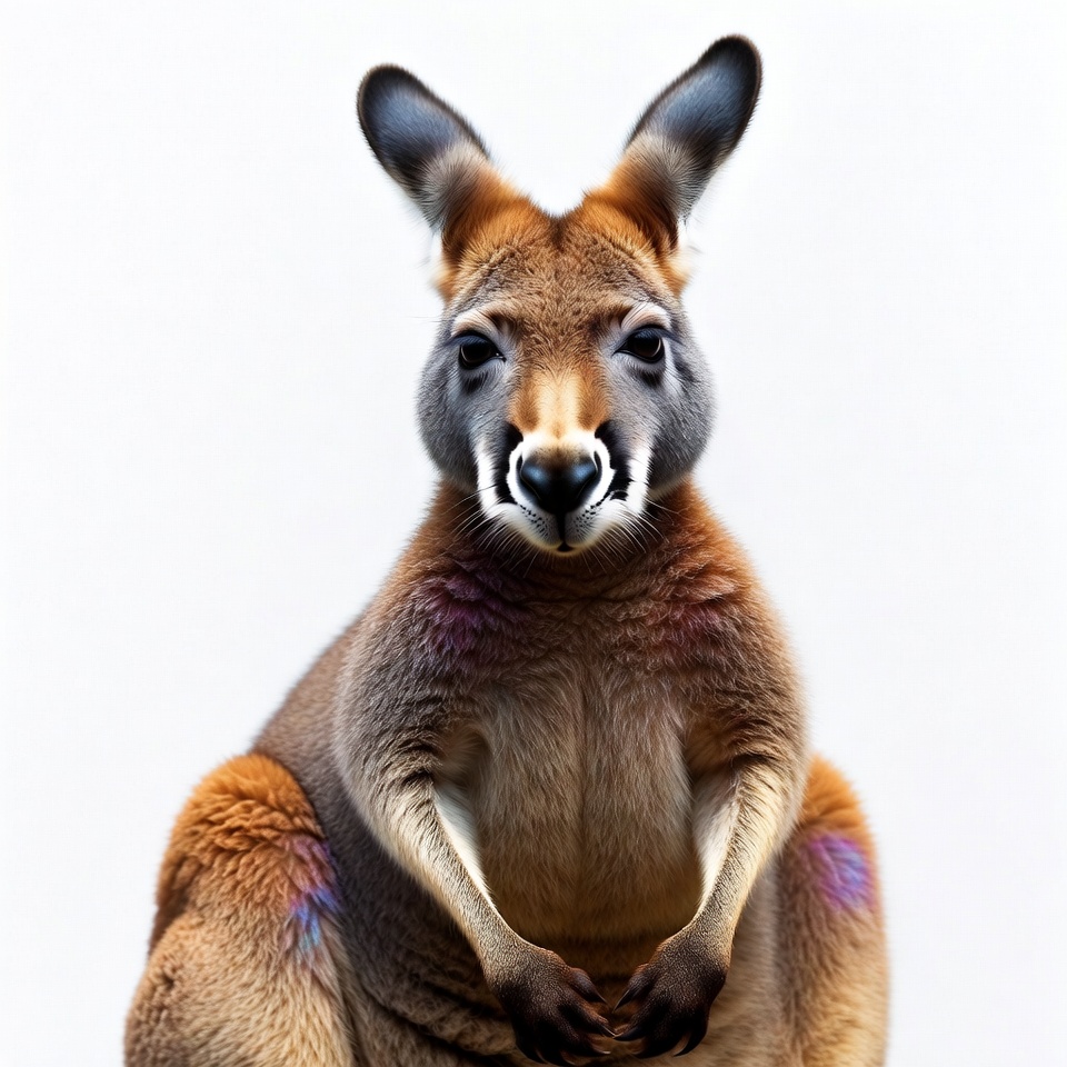 Red kangaroo on white background Red kangaroo on white background