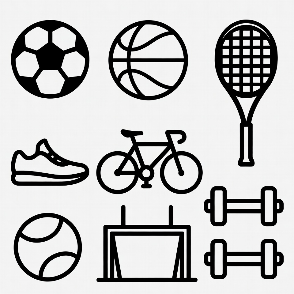 Sports Icons Set Outline Sports Icons Set Outline
