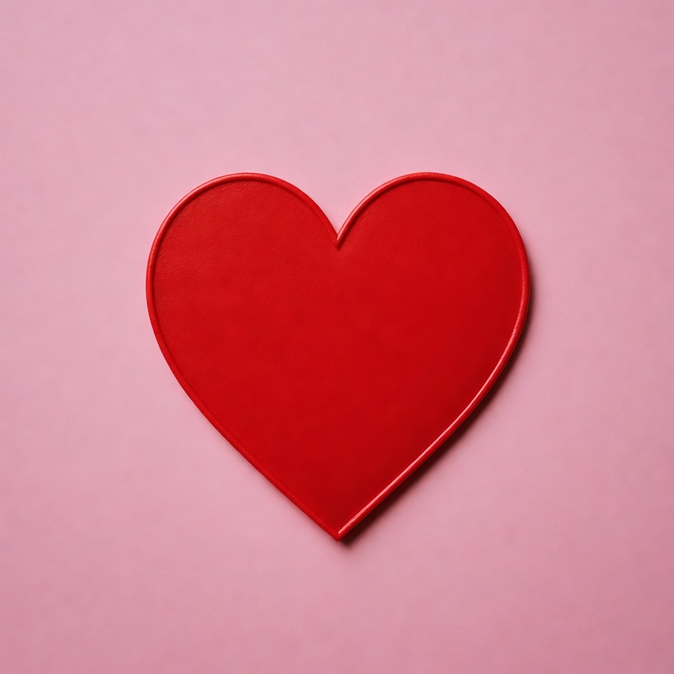 Red heart on pink background Red heart on pink background