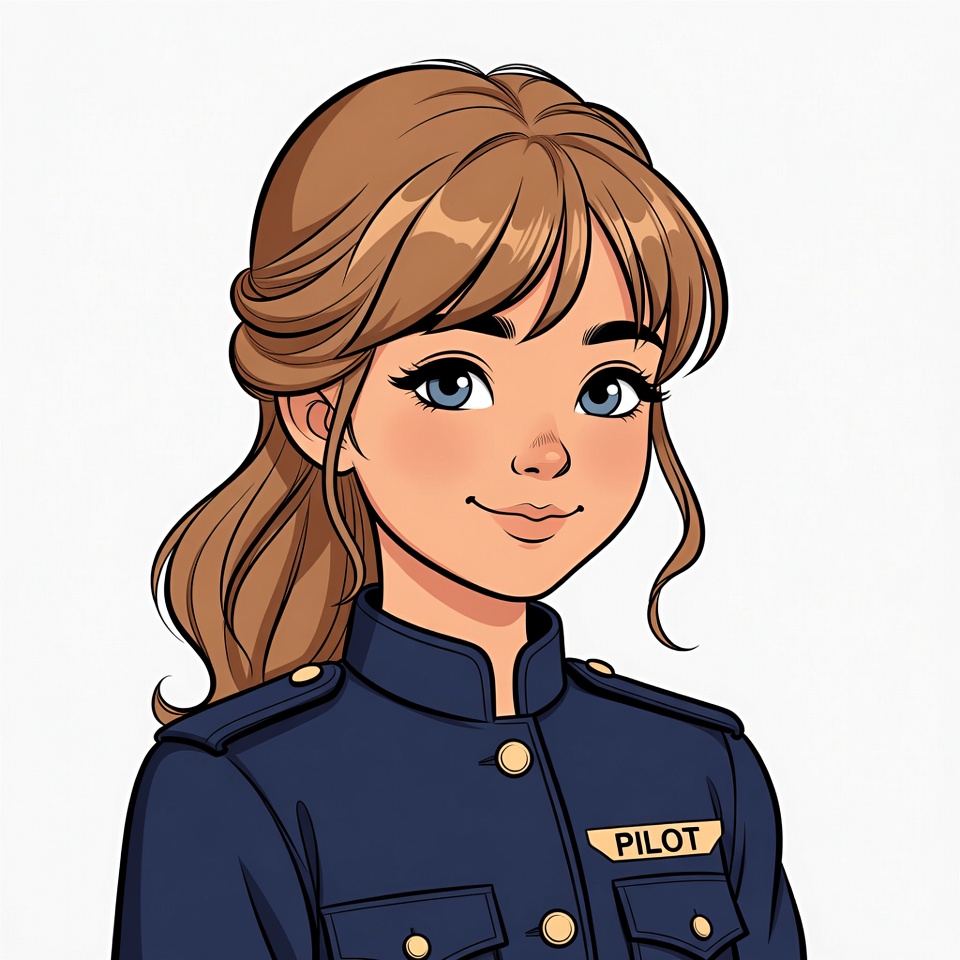 Female Pilot Illustration Female Pilot Illustration