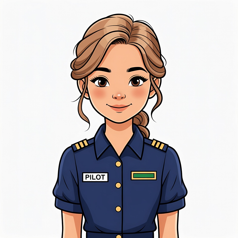 Female Pilot Illustration Female Pilot Illustration