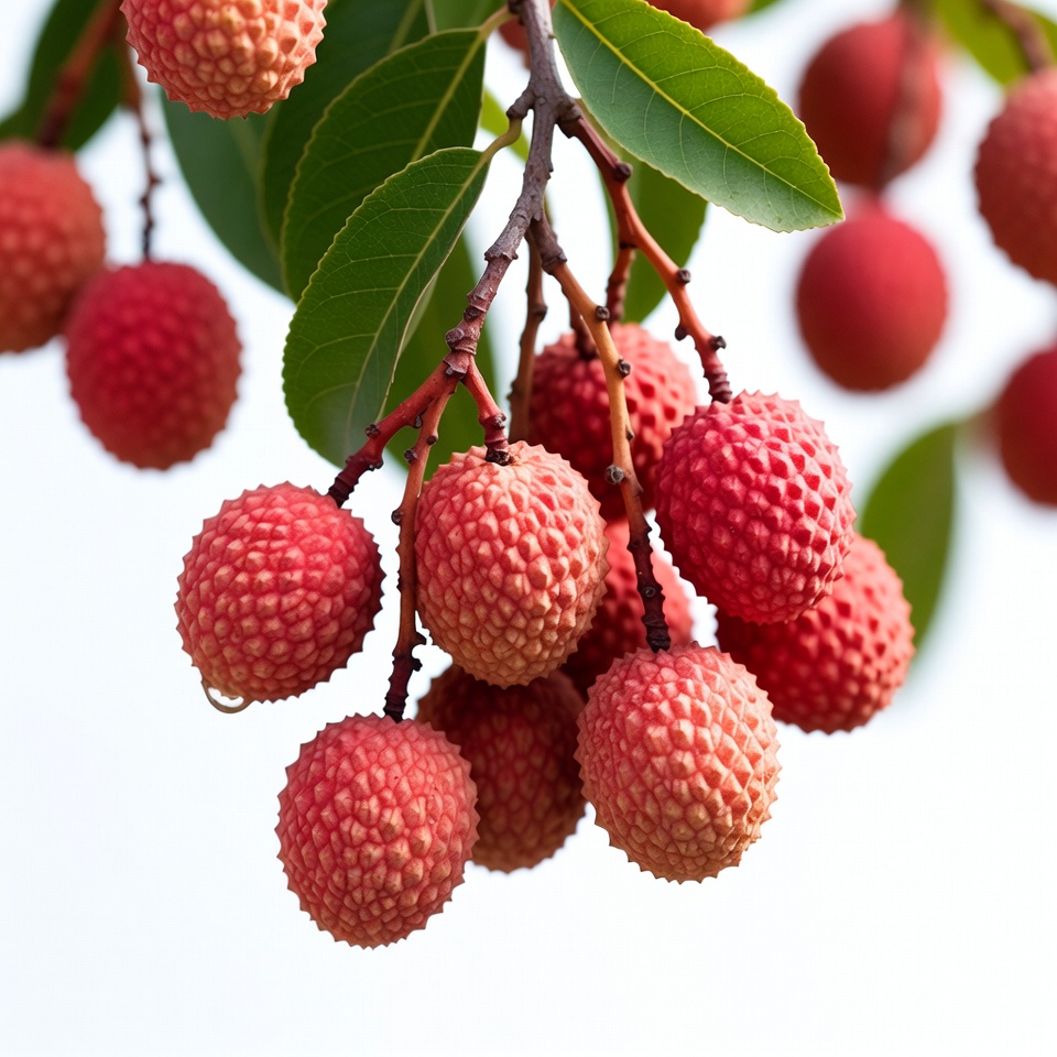 Fresh Lychee Fruits on Branch Fresh Lychee Fruits on Branch