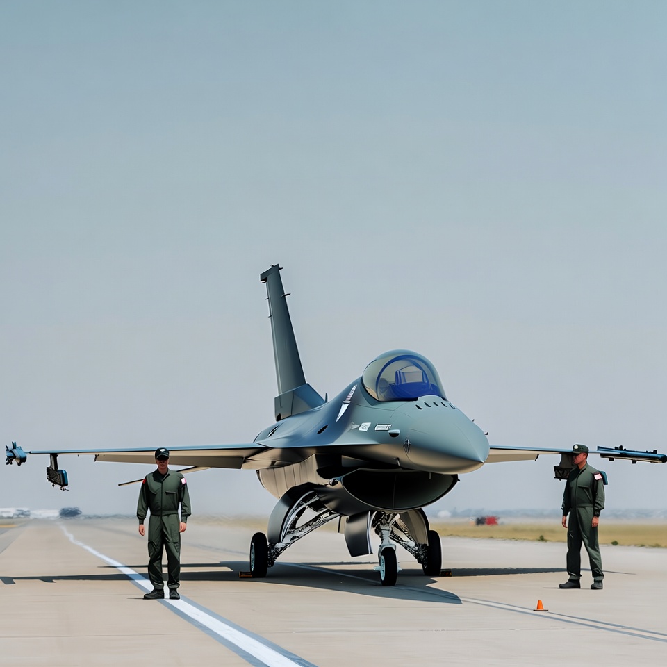 F-16 Fighter Jet with Two Pilots F-16 Fighter Jet with Two Pilots