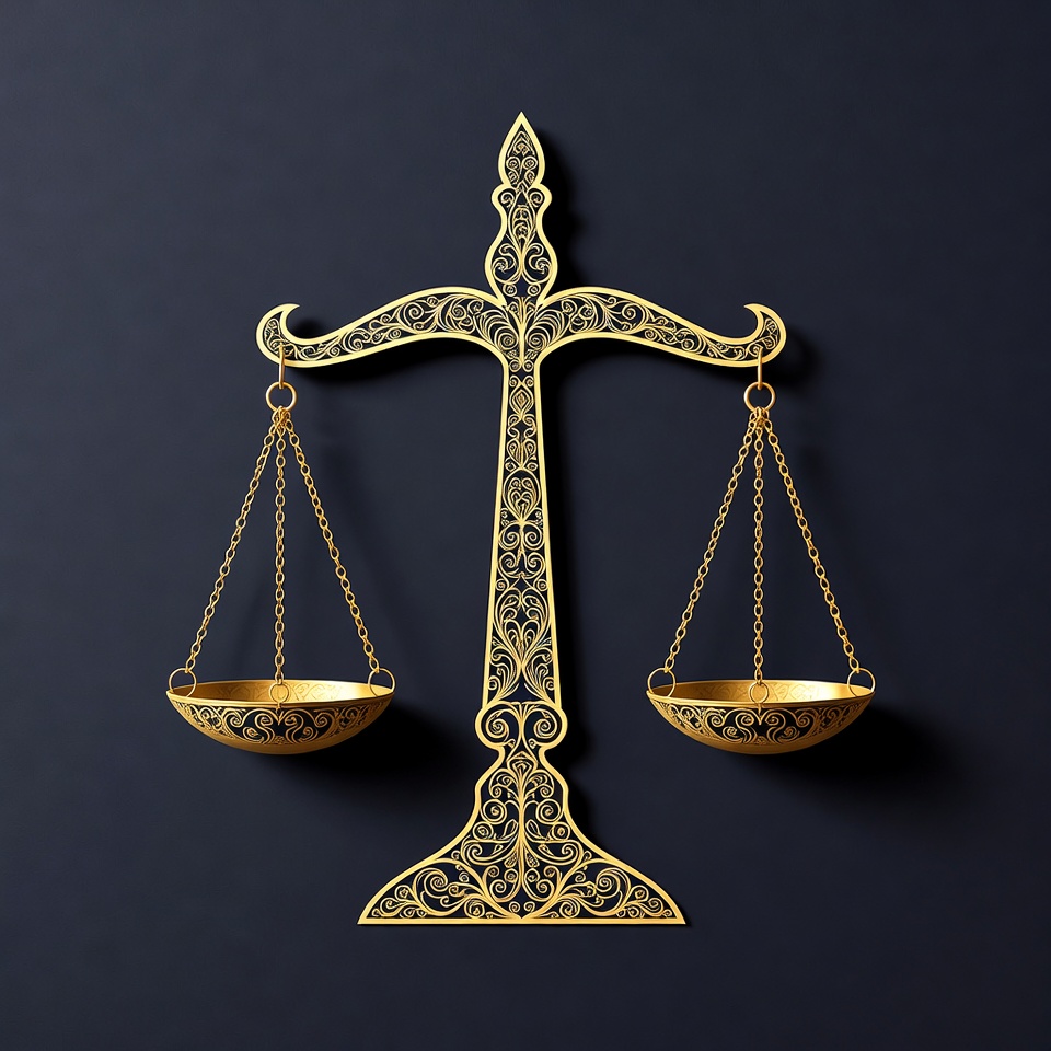 Golden Scales of Justice Symbol Golden Scales of Justice Symbol