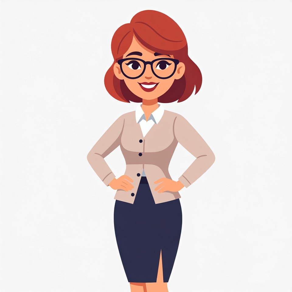 Smiling redhead woman in office attire Smiling redhead woman in office attire