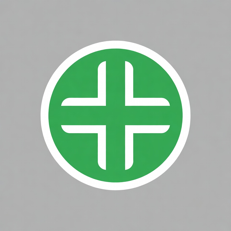 Green Cross in Circle Icon Green Cross in Circle Icon