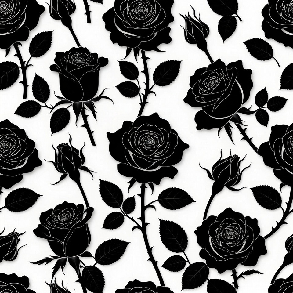 Black Roses Seamless Pattern Black Roses Seamless Pattern