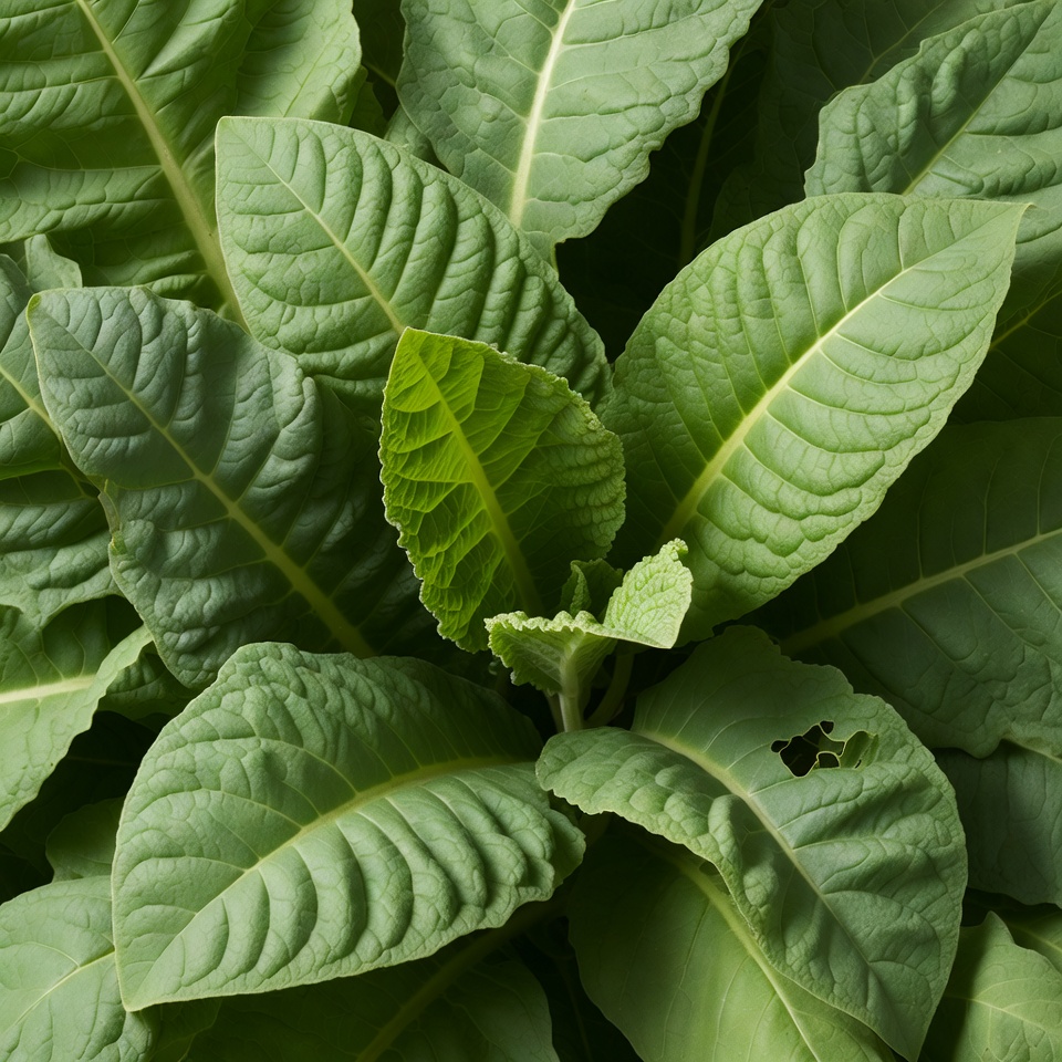 Tobacco Plant Leaves Closeup Tobacco Plant Leaves Closeup
