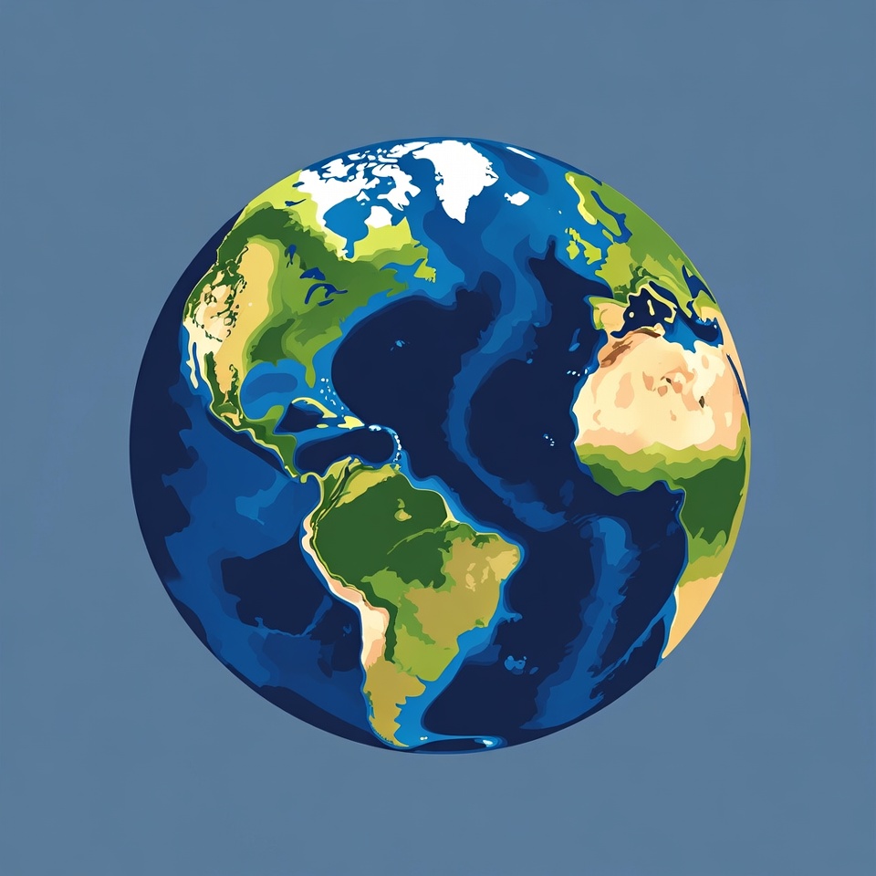 Colorful Earth Globe Illustration Colorful Earth Globe Illustration
