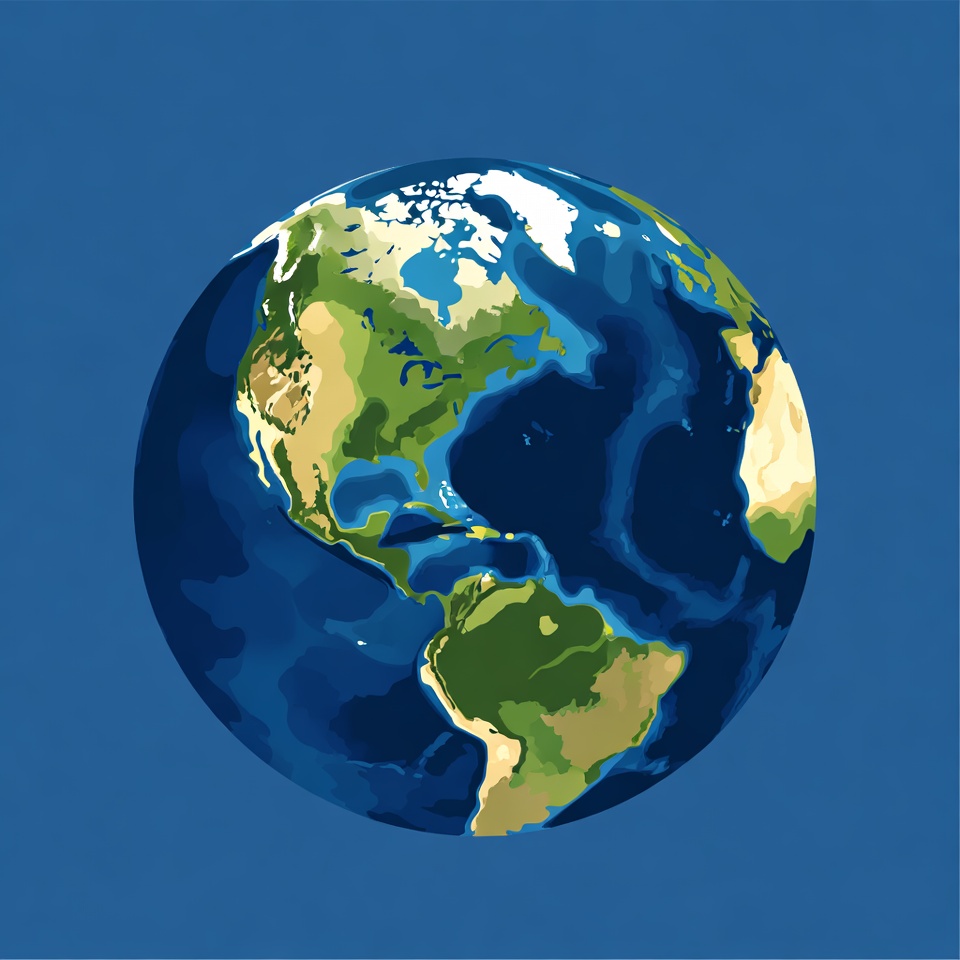 Earth Globe on Blue Background Earth Globe on Blue Background