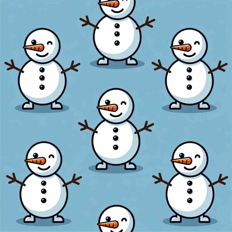 Group of Cartoon Snowmen Group of Cartoon Snowmen