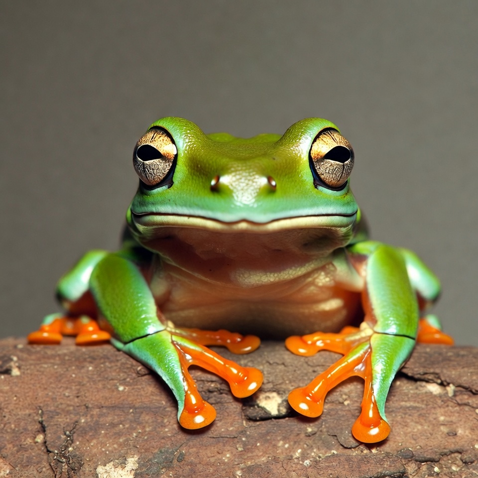 Red-eyed Tree Frog on log Red-eyed Tree Frog on log