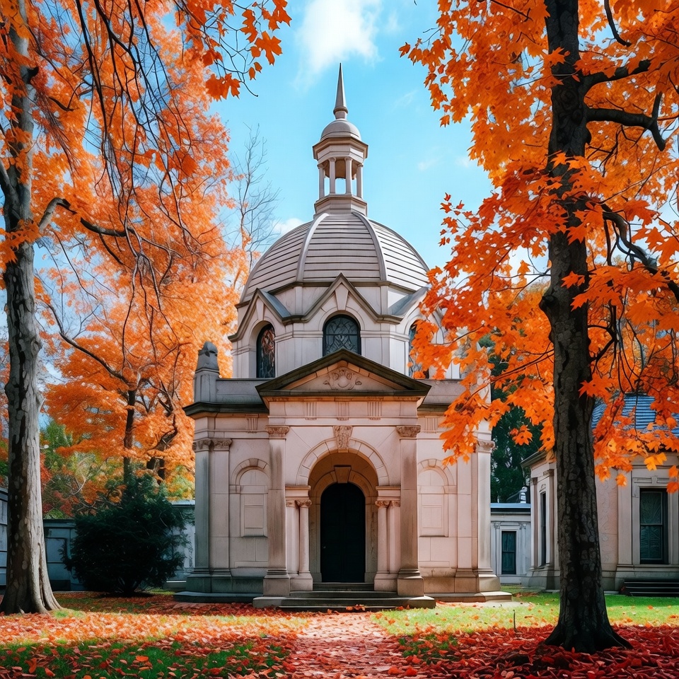 Chapel Surrounded by Autumn Trees Chapel Surrounded by Autumn Trees