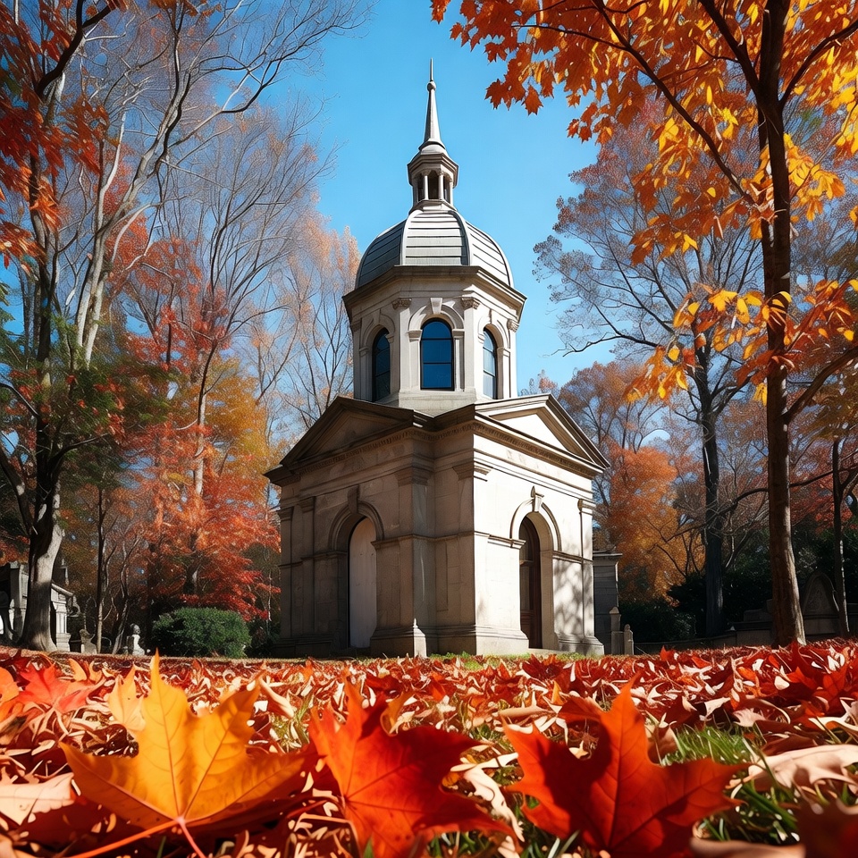 Chapel amid autumn foliage Chapel amid autumn foliage